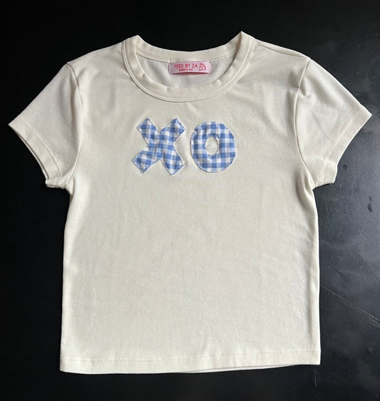 XO Baby Tee White/Blue