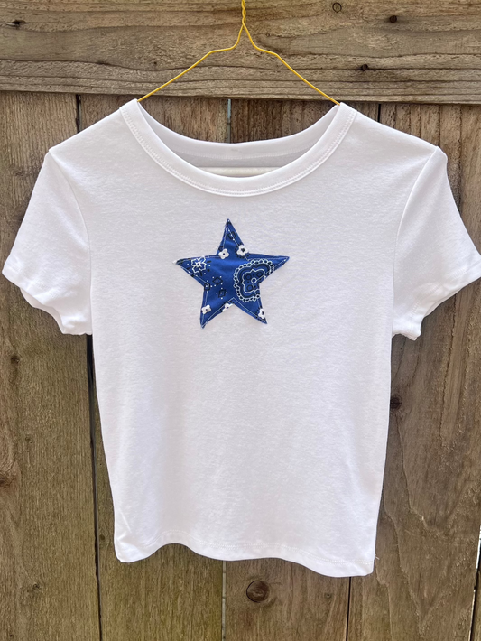 Blue Bandana Star Baby Tee